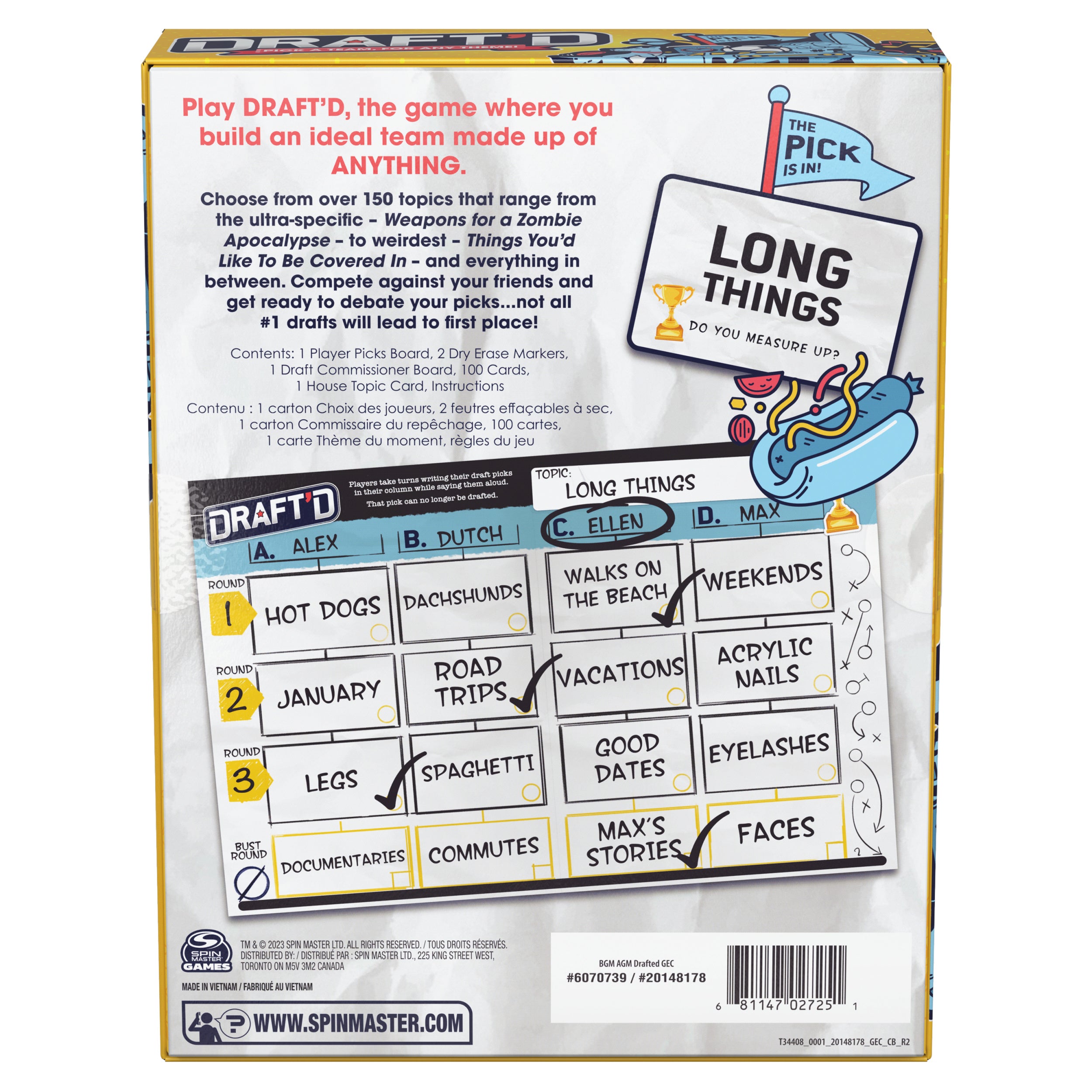Spin Master Games, Draft’d, Competitive Drafting Party Game with Hilarious Prompts for College Nights, Football Watch Parties, Happy Hour Activity, for Teens & Adults, 3-5 Players, for Ages 14 & Up