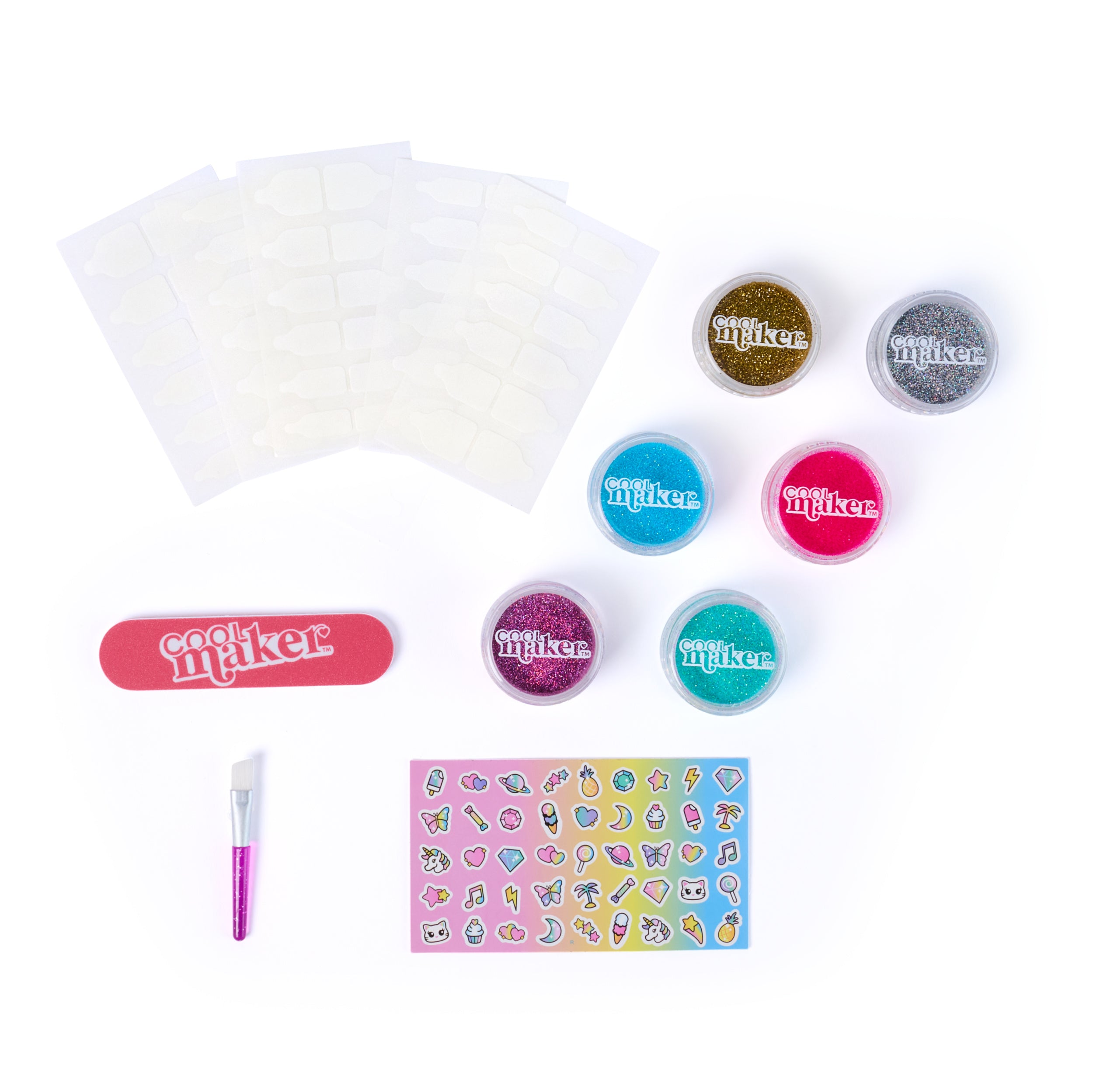 Cool Maker, Get Glitzy Glitter Nail Kit with 6 Colors & Stickers for 5 DIY Manicures Packaging May Vary, Arts and Crafts for Kids Ages 8 and up