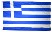Greece Flag 4x6 ft. Nylon SolarGuard Nyl-Glo 100% Made in USA to Official United Nations Design Specifications.