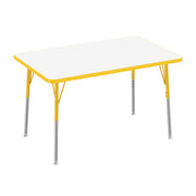 30" x 48" Rectangle Dry-Erase Activity Table with Adjustable Standard Swivel Glide Legs - Whiteboard/Yellow