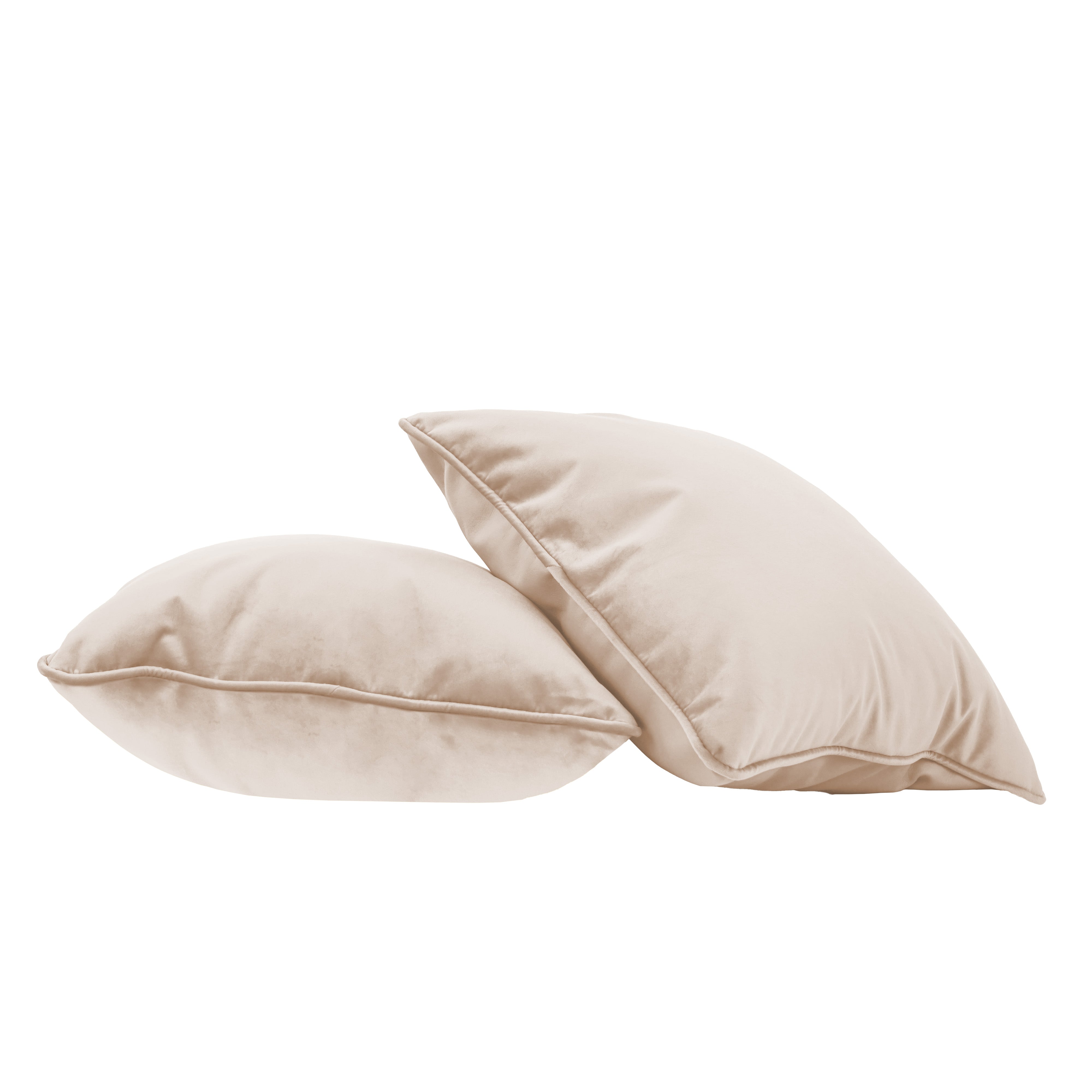 18" x 18" Square Microfiber Pillow with Piping, 2-Piece - Beige