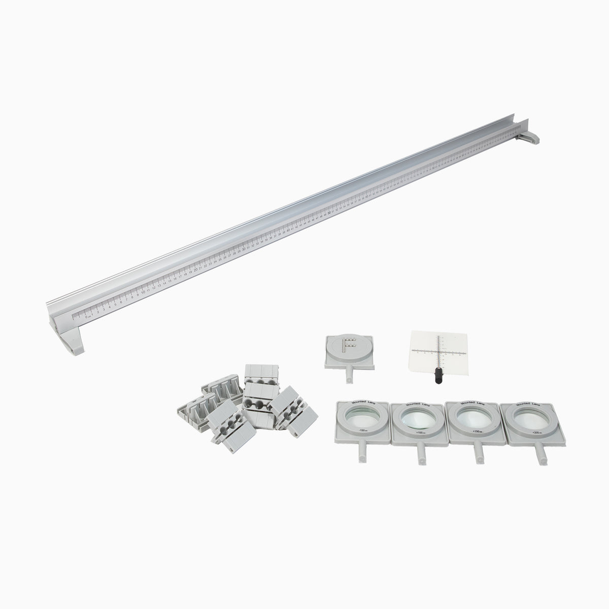 Optical Bench Kit, Metal, 120cm with Laser and Halogen, Lenses and Accessories