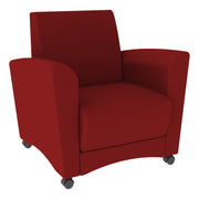 Pro Series Upholstered Mobile Common Area Chair - Crimson