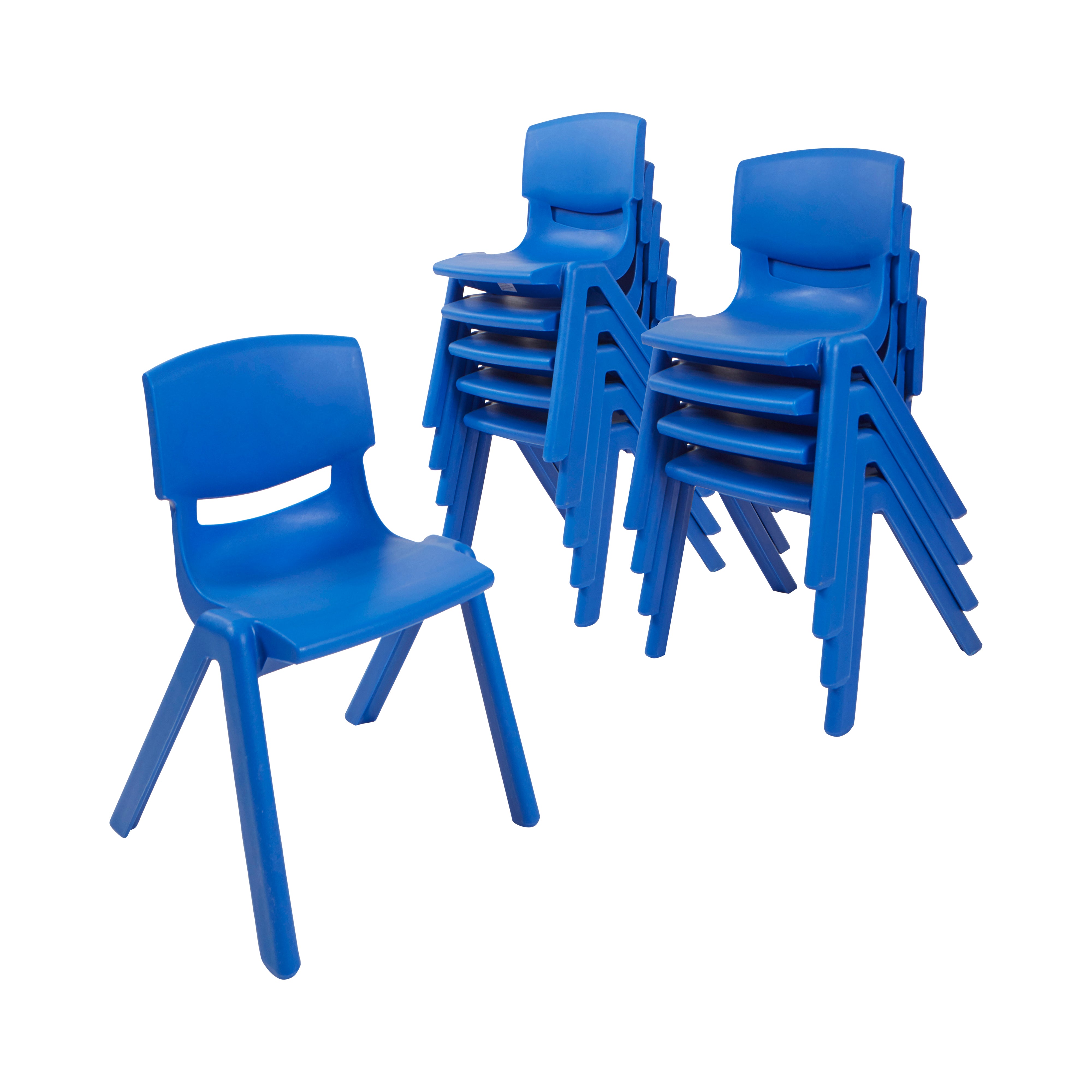 12in Plastic School Stack Chair 10-Pack - Blue