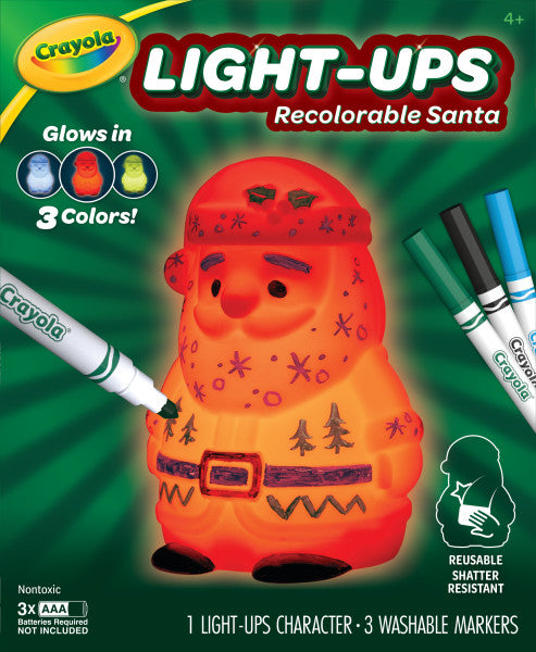 Crayola Light-Ups - Santa, Light Up Santa Toy, Reusable Coloring Toy, Glow In The Dark, Holiday Decoration, Ages 4, 5, 6, 7