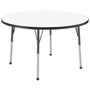 48" Round Collaborative Dry-Erase Activity Table with Adjustable Standard Ball Glide Legs - Whiteboard/Black