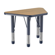 18" x 30" Trapezoid T-Molding Activity Table with Adjustable Chunky Legs - Pasadena Oak/Navy