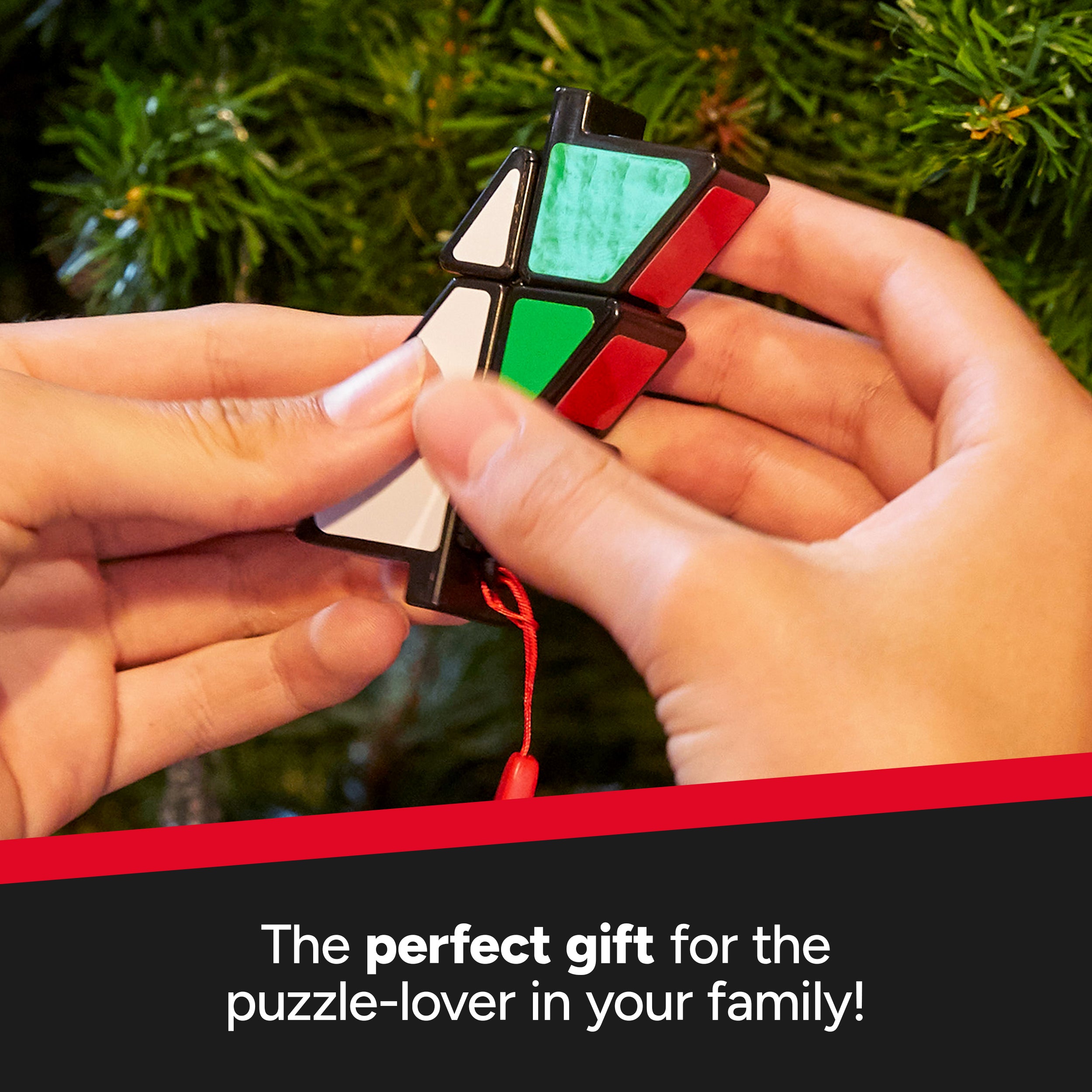 Rubik’s Cube, Christmas Tree Festive Novelty Cube and Problem-Solving Puzzle, Christmas Bauble Decorations