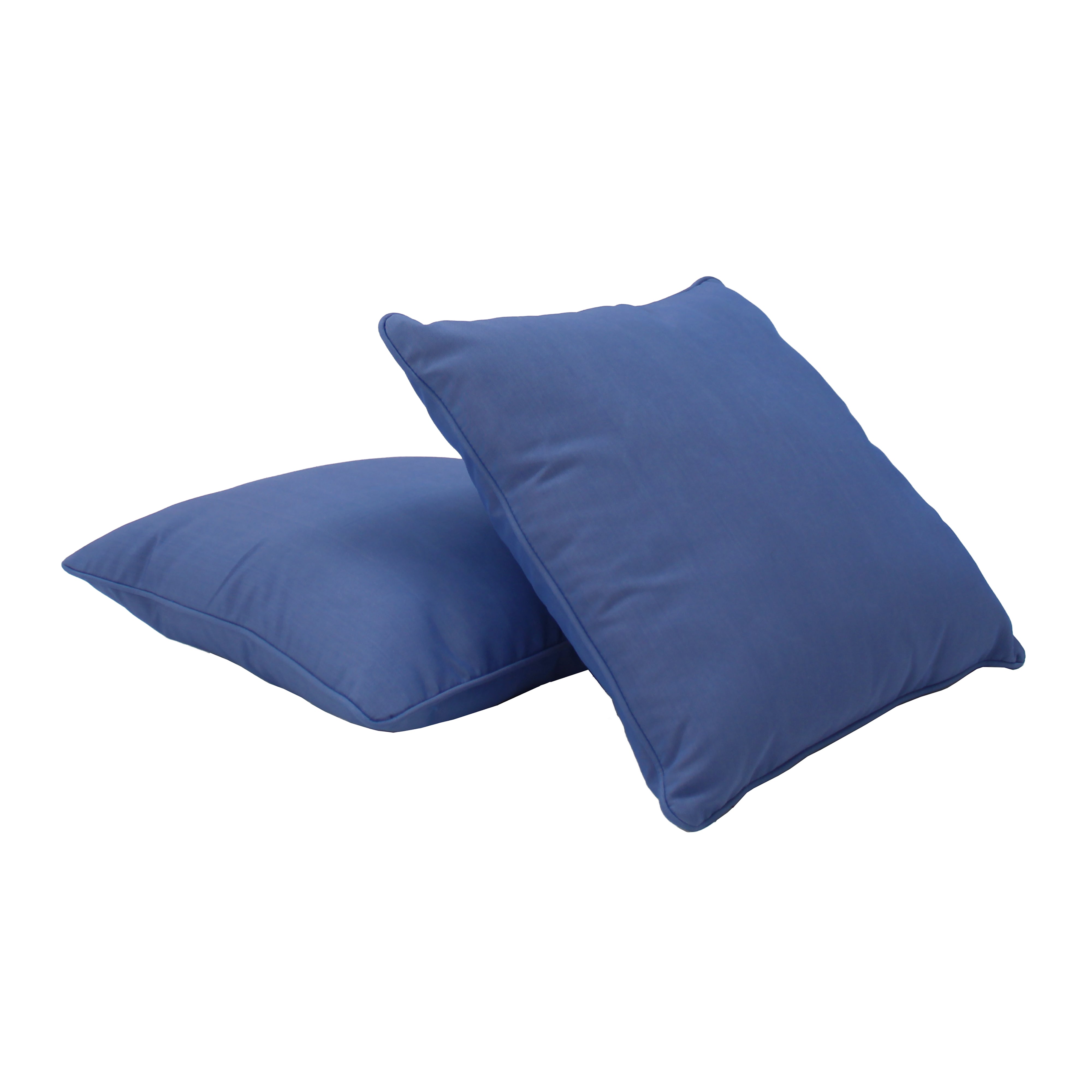 Presidio 18"x 18" Square Indoor/Outdoor Pillow with Piping, 2-Piece - Denim Blue