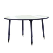 Adapte 48" Round Dry-Erase Activity Table with Adjustable Tapered Legs - Whiteboard/Navy