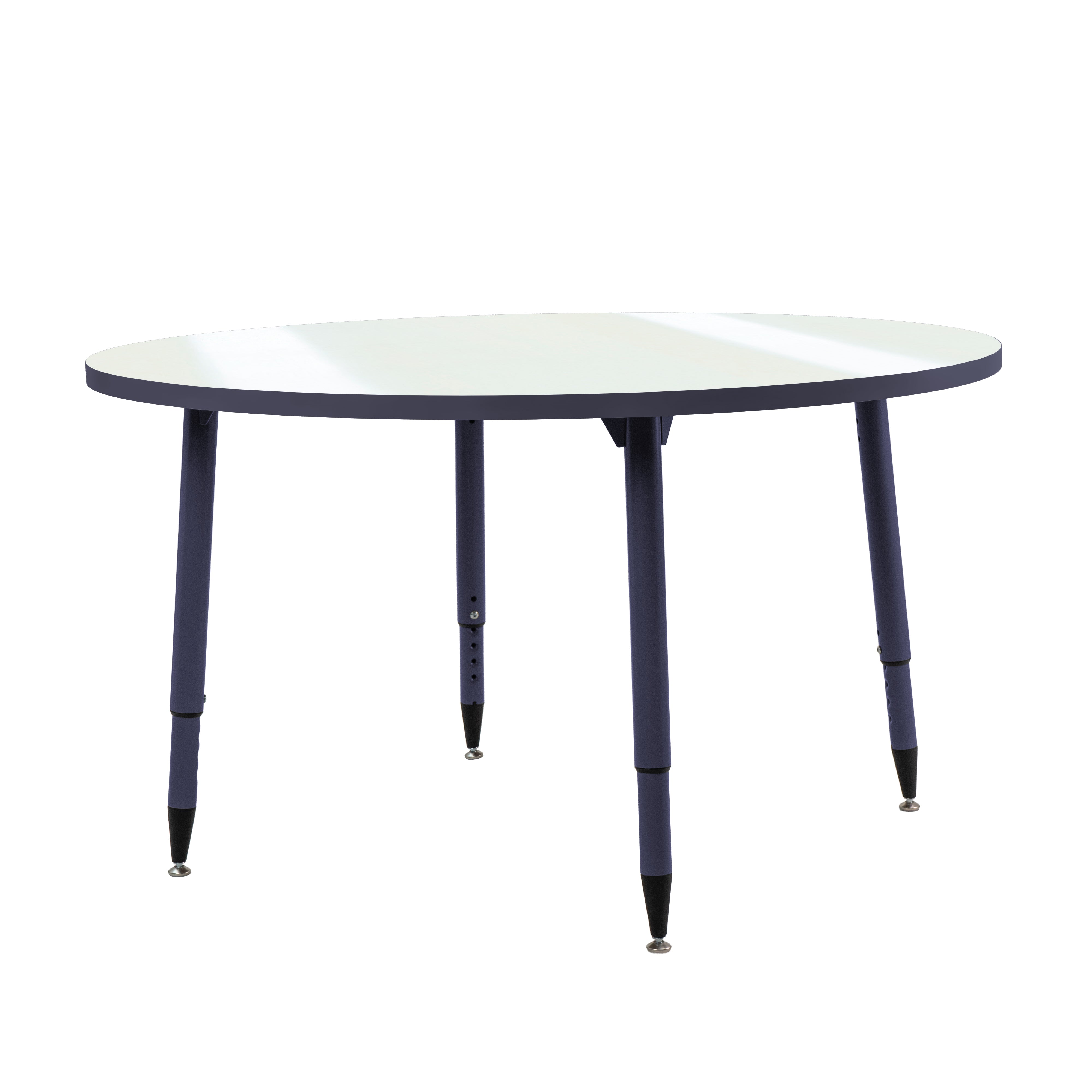 Adapte 48" Round Dry-Erase Activity Table with Adjustable Tapered Legs - Whiteboard/Navy
