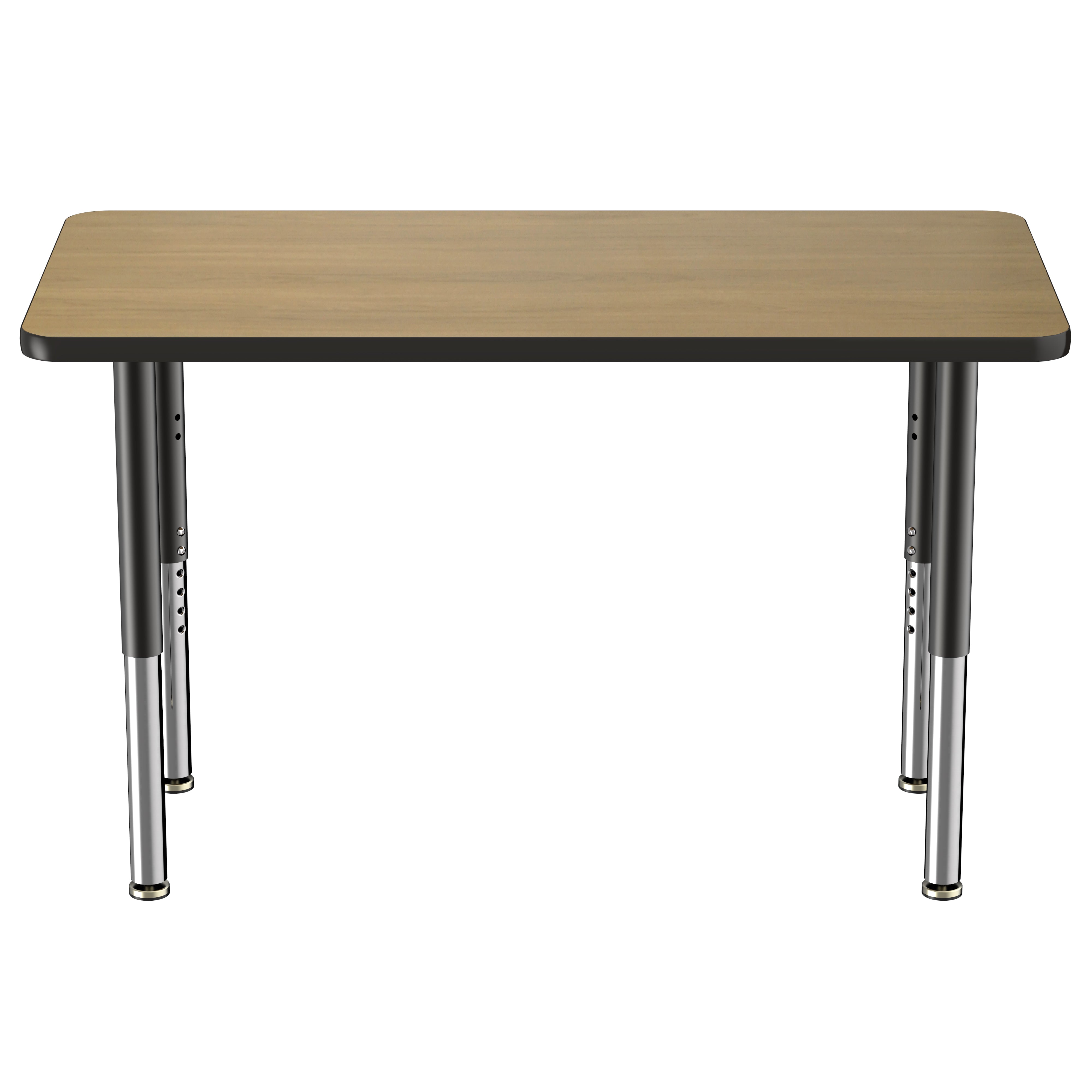 24" x 48" Rectangle T-Molding Activity Table with Adjustable Super Legs - Pasadena Oak/Black