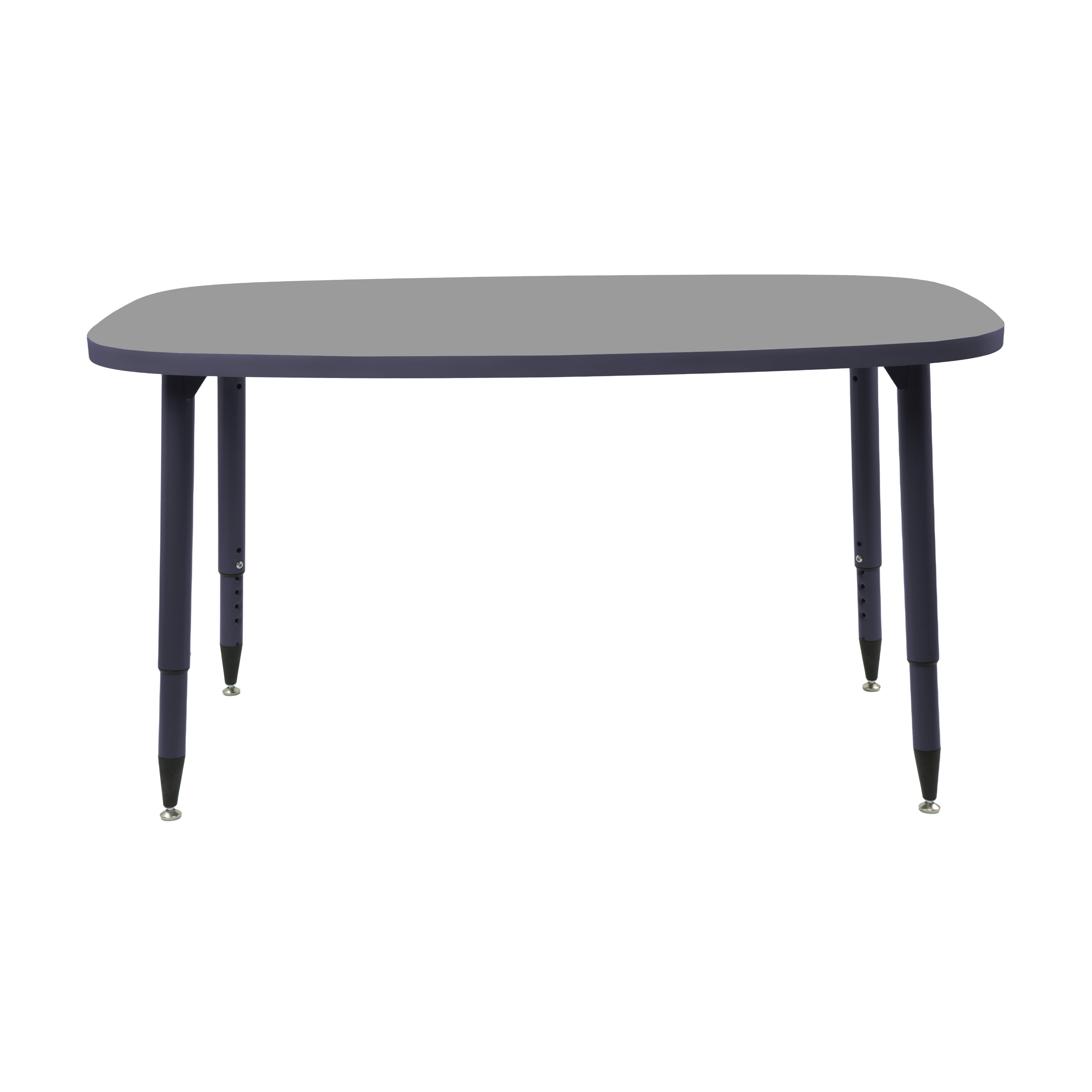 Adapte 31" x 50" Rounded Rectangle Thermofused Activity Table with Adjustable Tapered Legs - North Sea/Navy