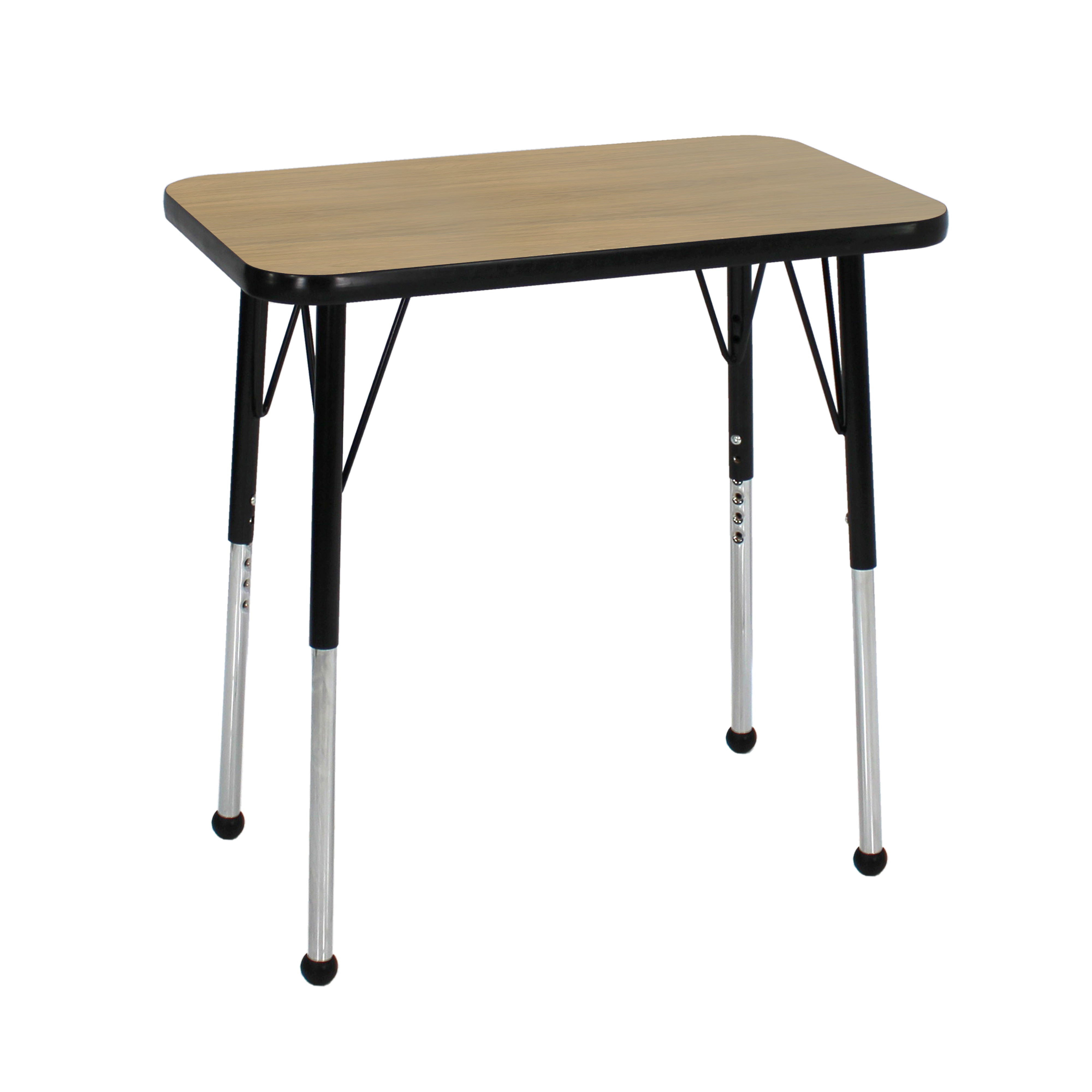 18" x 30" Rectangle T-Molding Activity Table with Adjustable Standard Ball Glide Legs - Pasadena Oak/Black