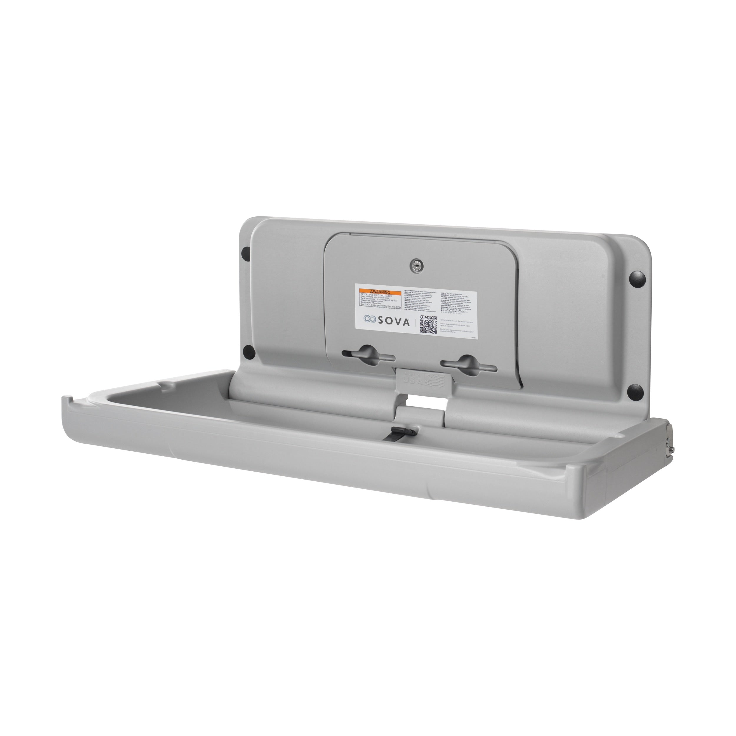 Span Horizontal Baby Changing Station w/ EZ Mount™ Backer Plate - Light Gray