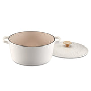 Earth & Essence 5 Qt. Casserole with Cover - Rosemary & Thyme Design - White