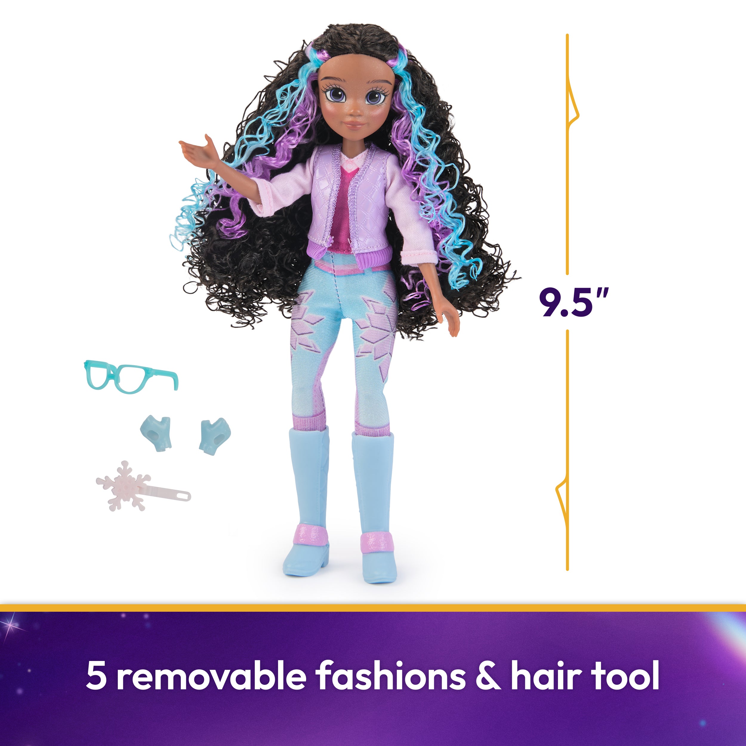 Unicorn Academy, Layla Doll with 5 Accessories, 9.5”, Dolls & Unicorn Toys for Girls Ages 4 and up