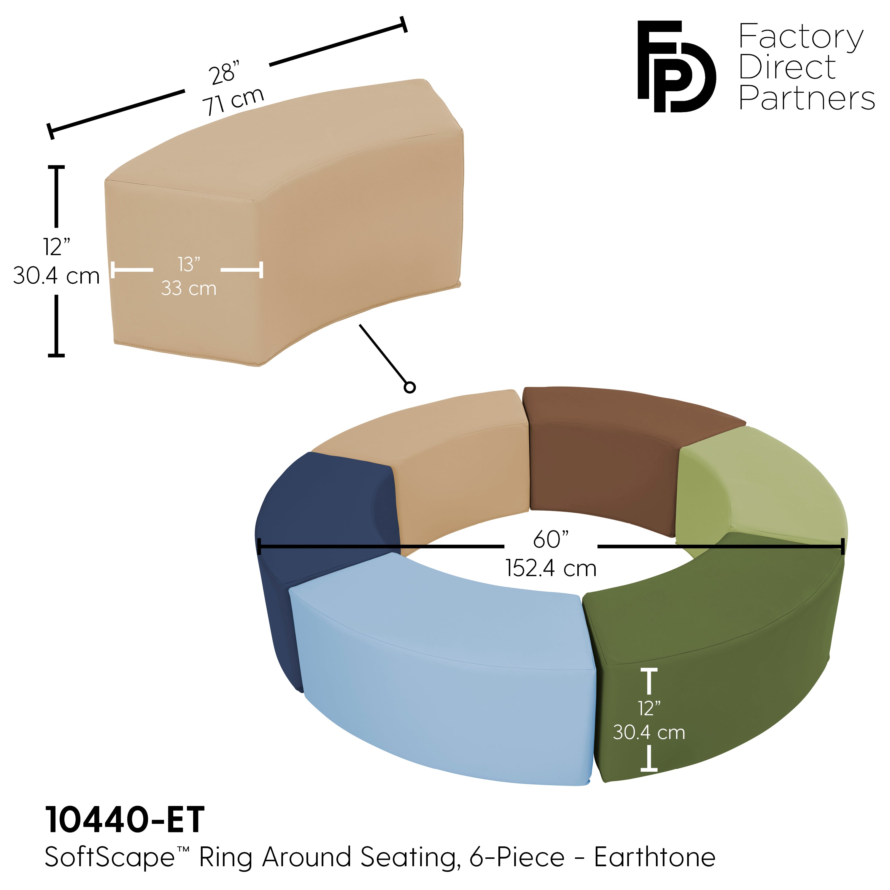 SoftScape Ring Around Seating Set, 6-Piece - Earthtone