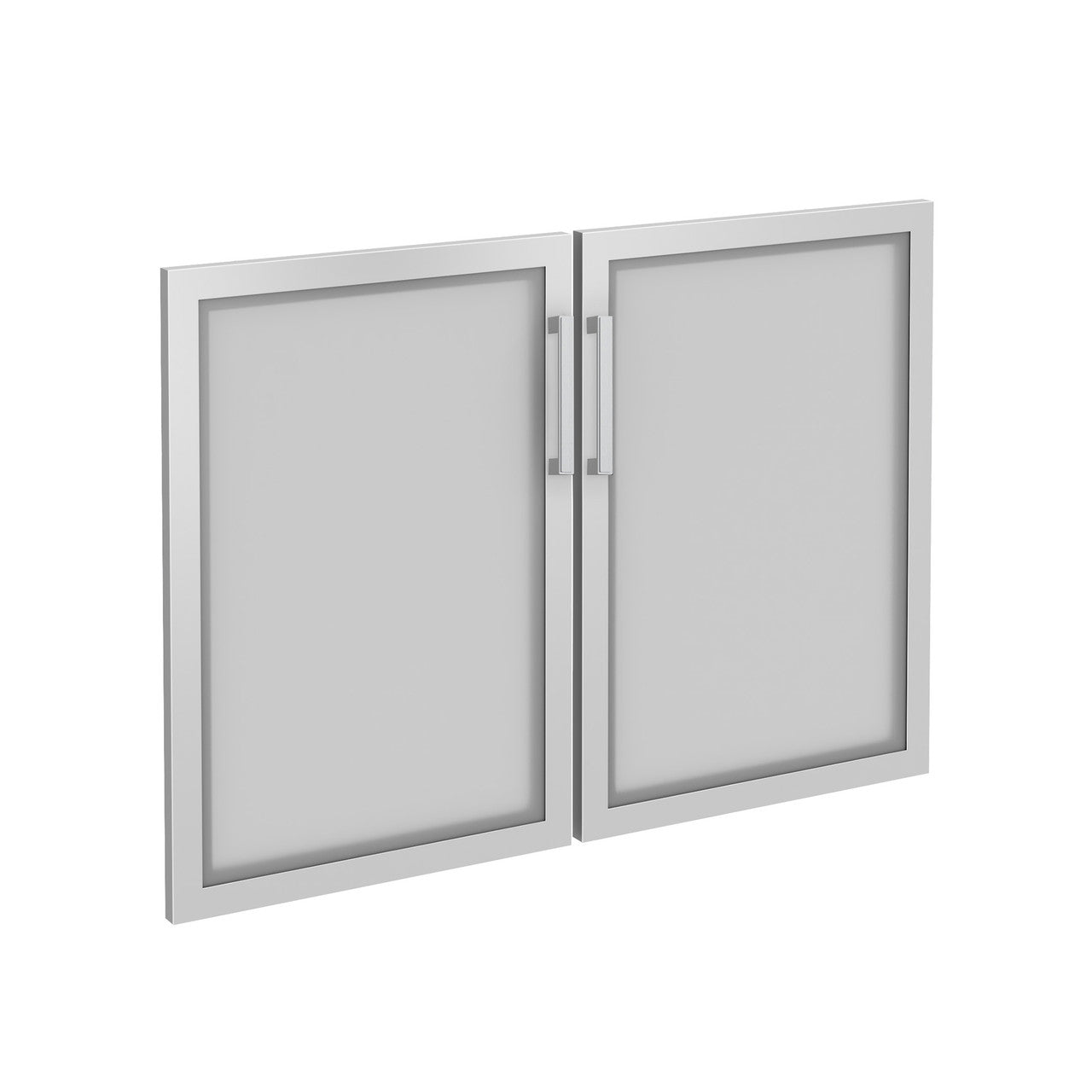 OfficeSource Laminate Tempered Glass Silver Frame Cabinet Door For OS113