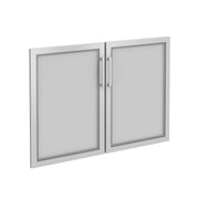 OfficeSource Laminate Tempered Glass Silver Frame Cabinet Door For OS113
