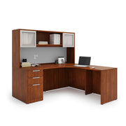 OfficeSource OS Laminate Collection L Shape Typical - OS210 - Cherry