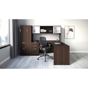 OfficeSource OS Laminate Collection L Shape Typical - OS24 - Modern Walnut