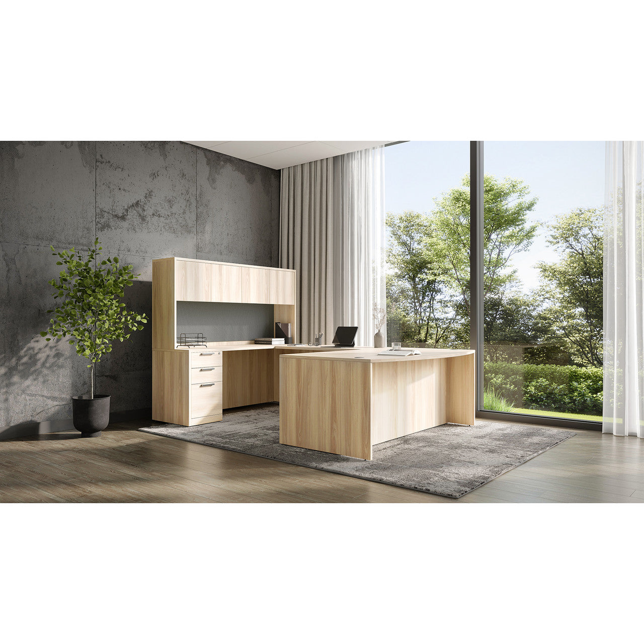 OfficeSource OS Laminate U Shape Typical - OS264 - American Elm