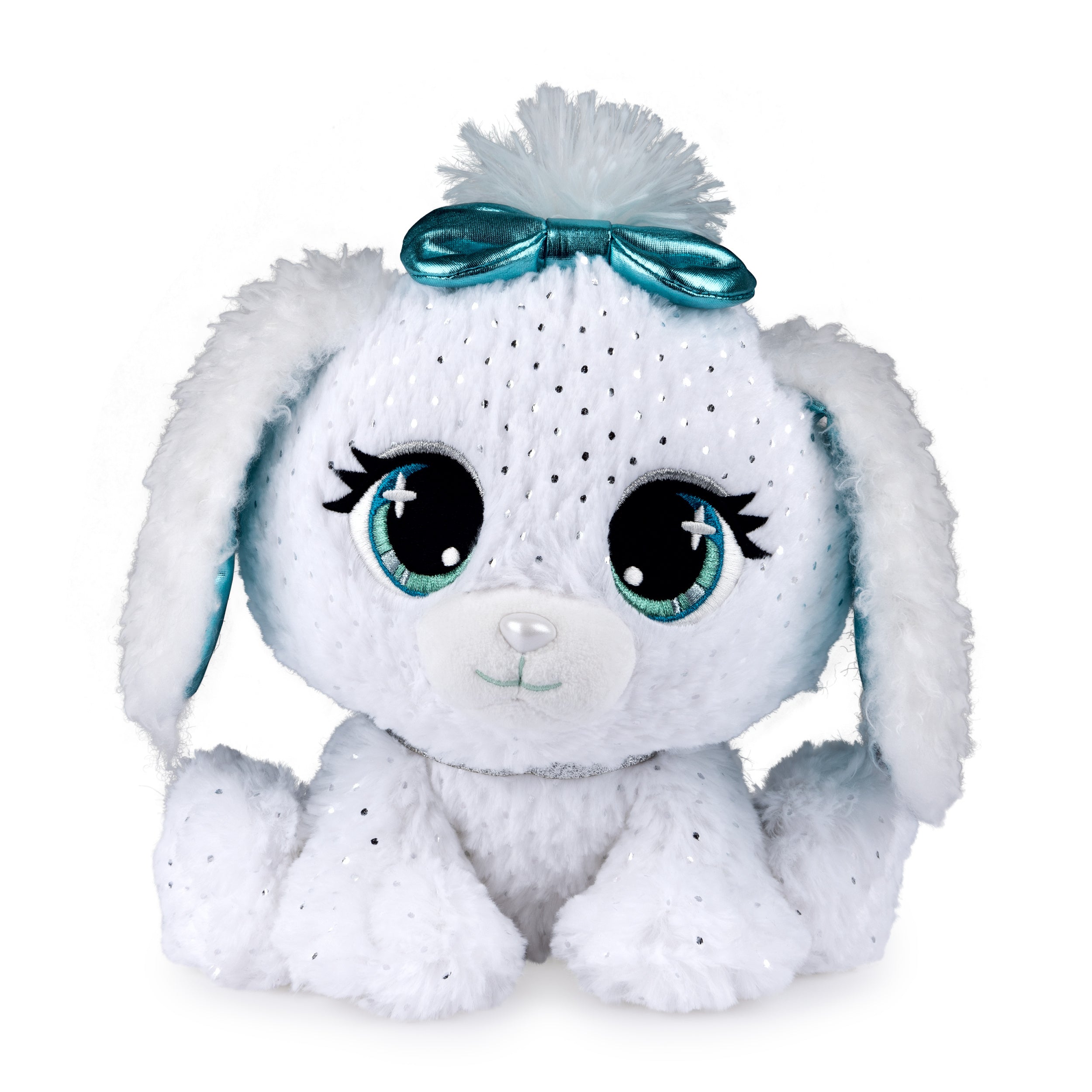 P.Lushes Designer Fashion Pets Bianca Blings Premium Puppy Dog Stuffed Animal, White and Blue, 9"