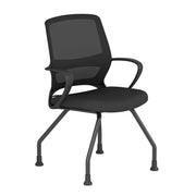 OfficeSource Orion Mesh Back Guest Chair with Black Frame - Black