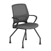 OfficeSource Orion Mesh Back Guest Chair with Black Frame - Pewter