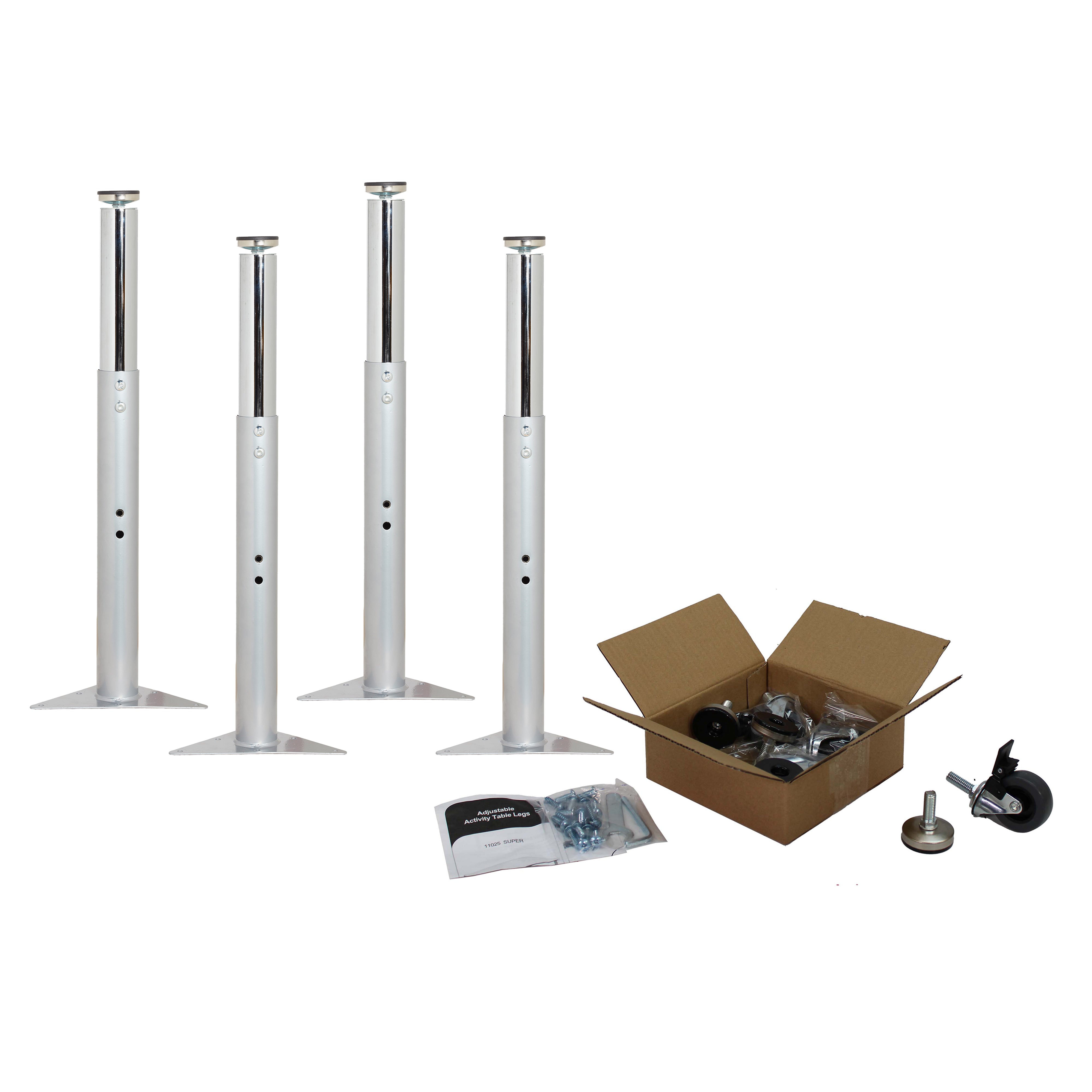 Super Legs for Activity Tables, 4-Piece - Silver