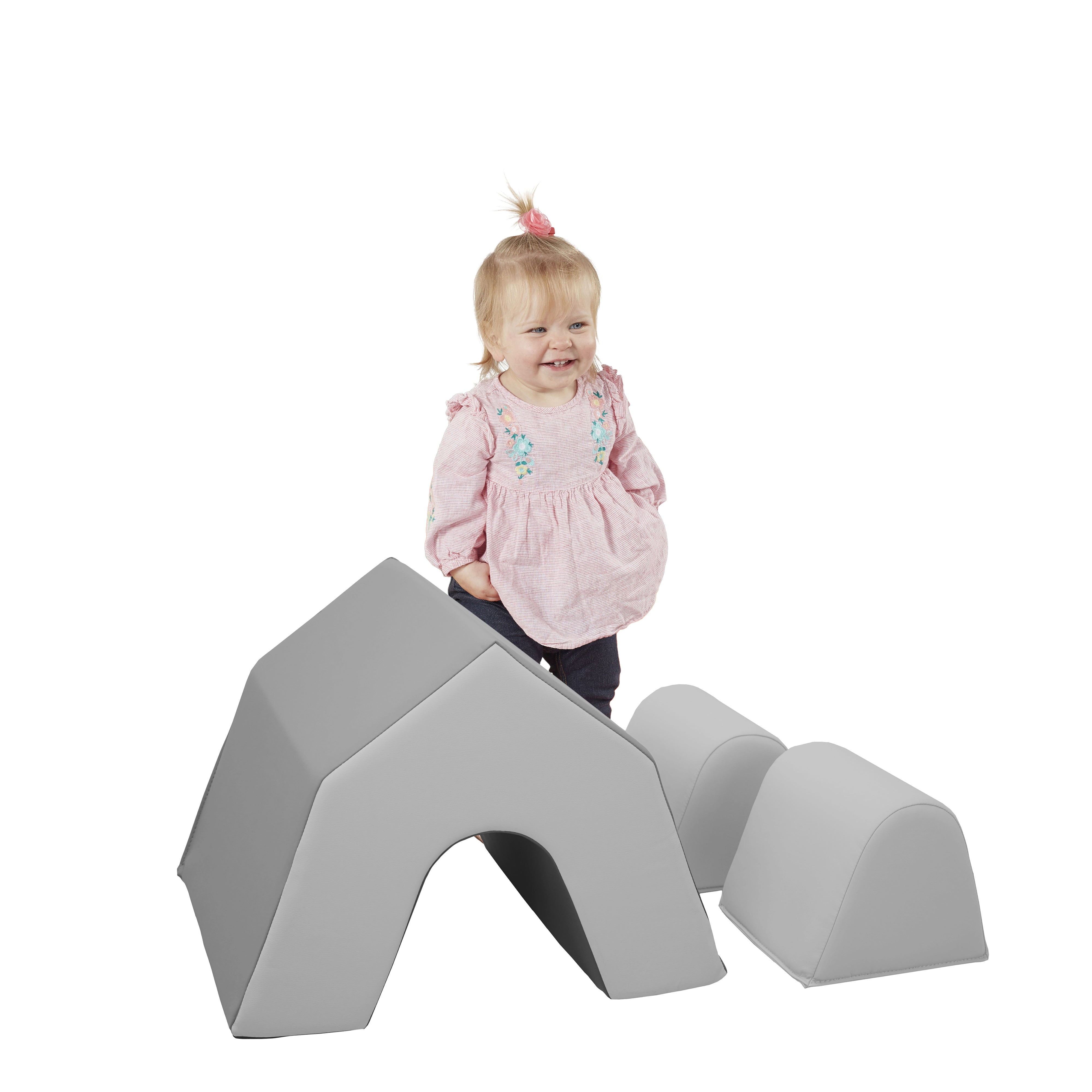 SoftScape Peaked Playspace Climber, 3-Piece Set - Smoke/Sterling