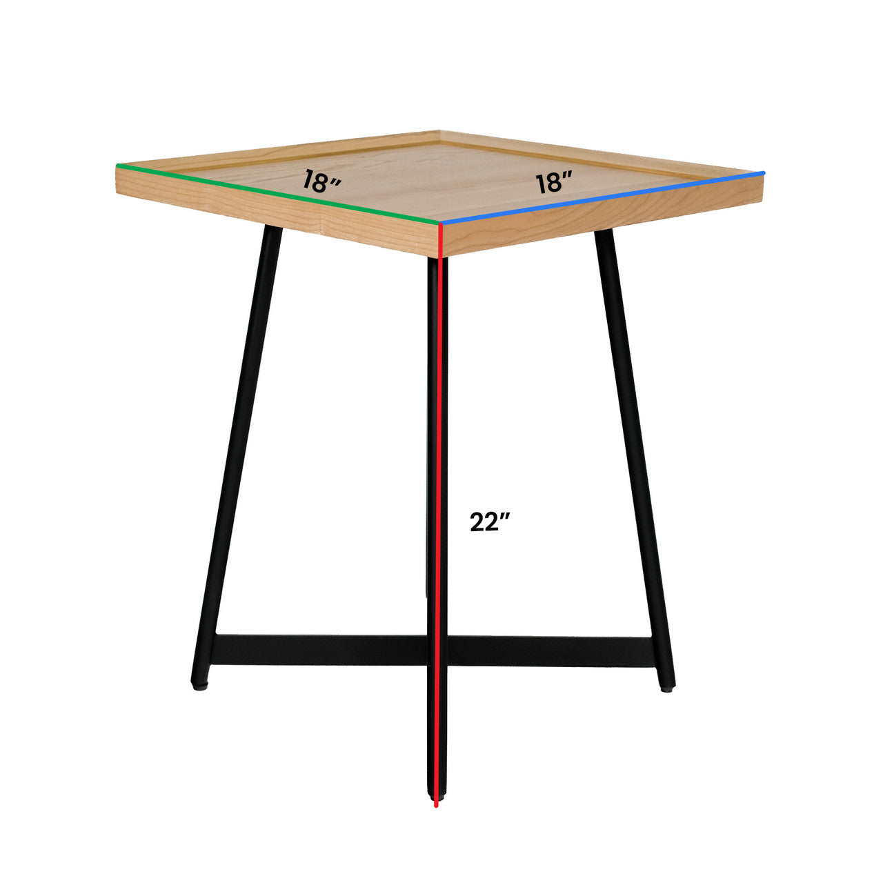 OfficeSource Declan 18"W Square End Table - Natural