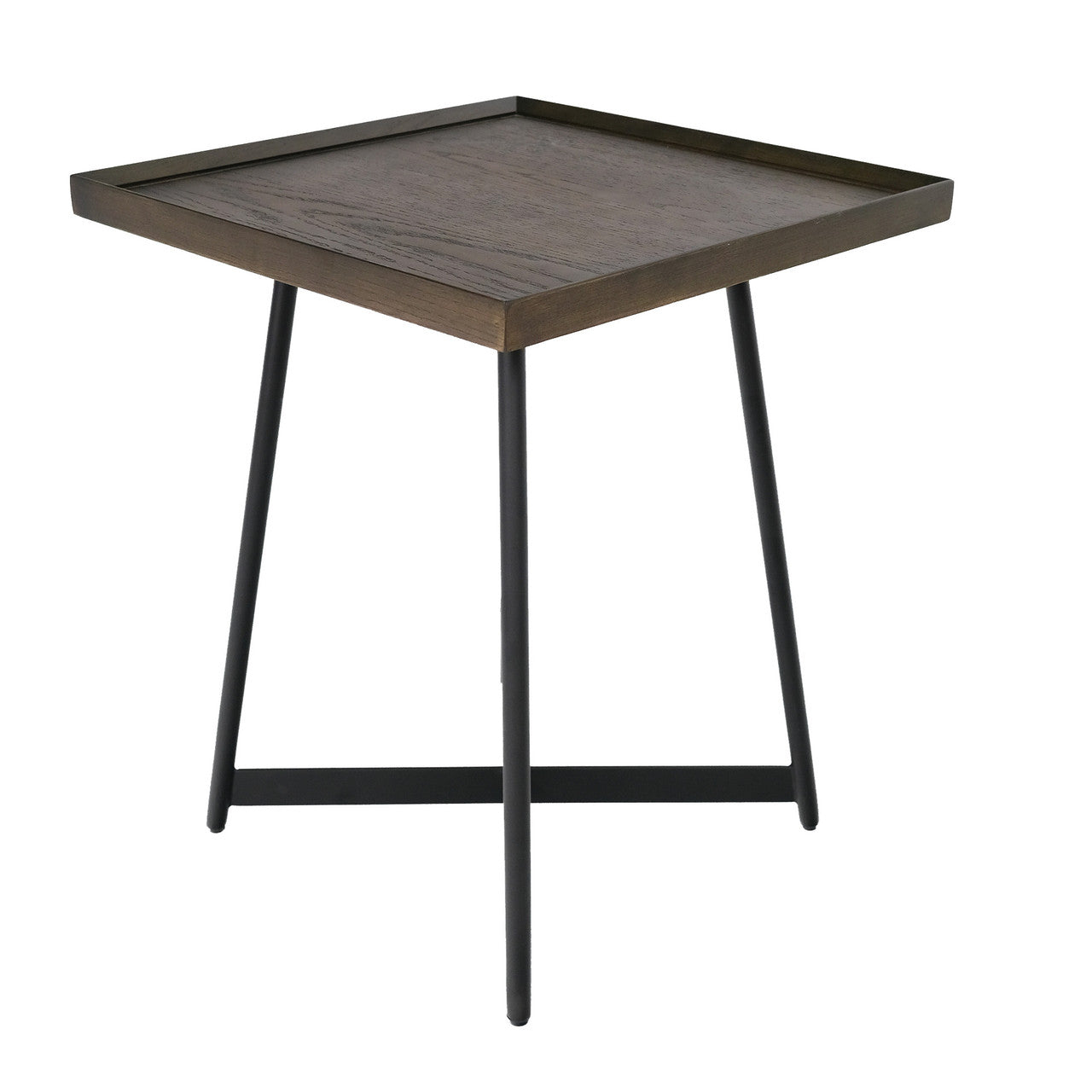 OfficeSource Declan 18"W Square End Table - Walnut