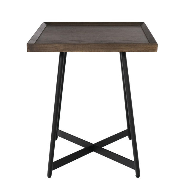OfficeSource Declan 18"W Square End Table - Walnut