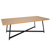 OfficeSource Declan 24" x 48"W Rectangular Coffee Table - Natural