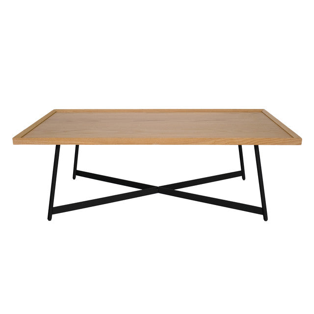 OfficeSource Declan 24" x 48"W Rectangular Coffee Table - Natural