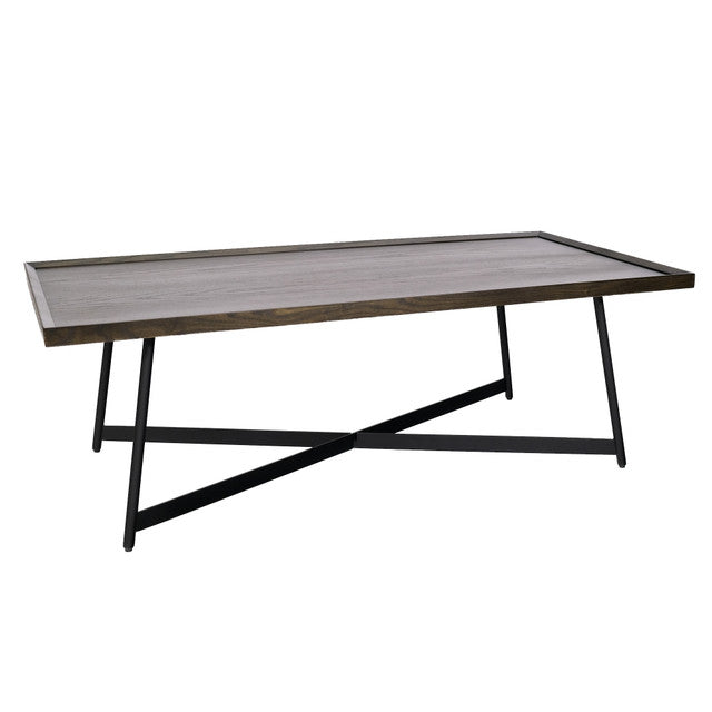 OfficeSource Declan 24" x 48"W Rectangular Coffee Table - Walnut