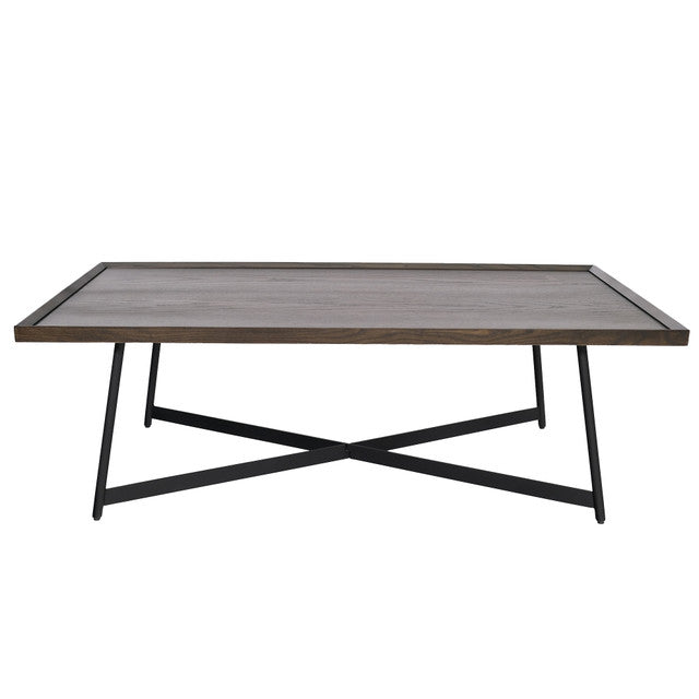 OfficeSource Declan 24" x 48"W Rectangular Coffee Table - Walnut