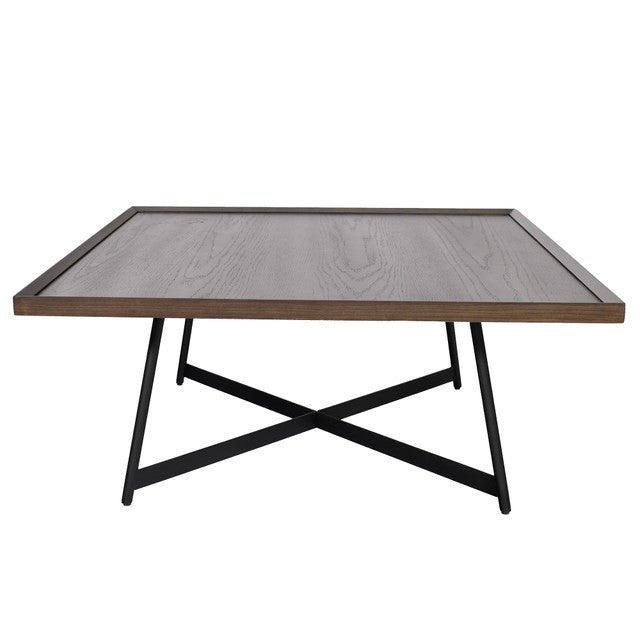 OfficeSource Declan 36"W Square Coffee Table - Walnut