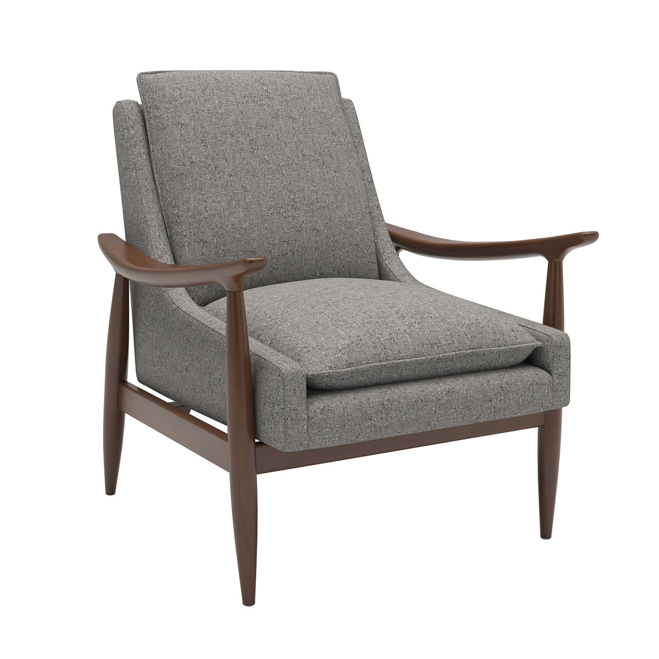 OfficeSource Mira Wood Arm Upholstered Lounge Chair - Charcoal