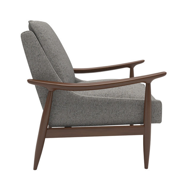 OfficeSource Mira Wood Arm Upholstered Lounge Chair - Charcoal
