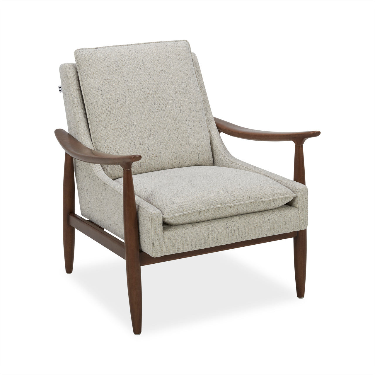 OfficeSource Mira Wood Arm Upholstered Lounge Chair - Pebble