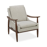 OfficeSource Mira Wood Arm Upholstered Lounge Chair - Pebble