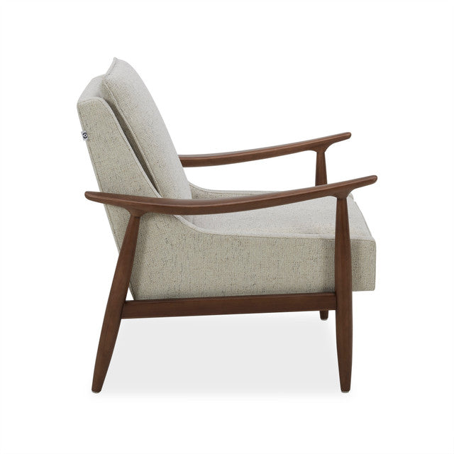 OfficeSource Mira Wood Arm Upholstered Lounge Chair - Pebble