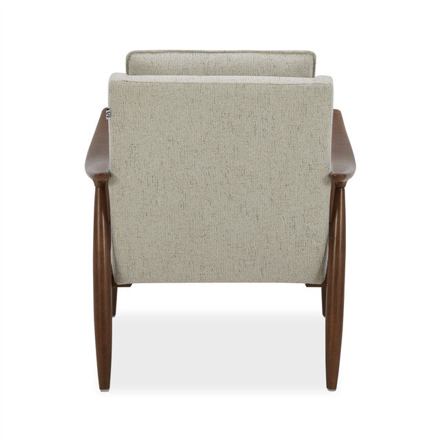OfficeSource Mira Wood Arm Upholstered Lounge Chair - Pebble