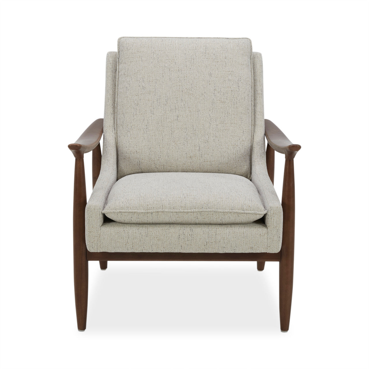 OfficeSource Mira Wood Arm Upholstered Lounge Chair - Pebble