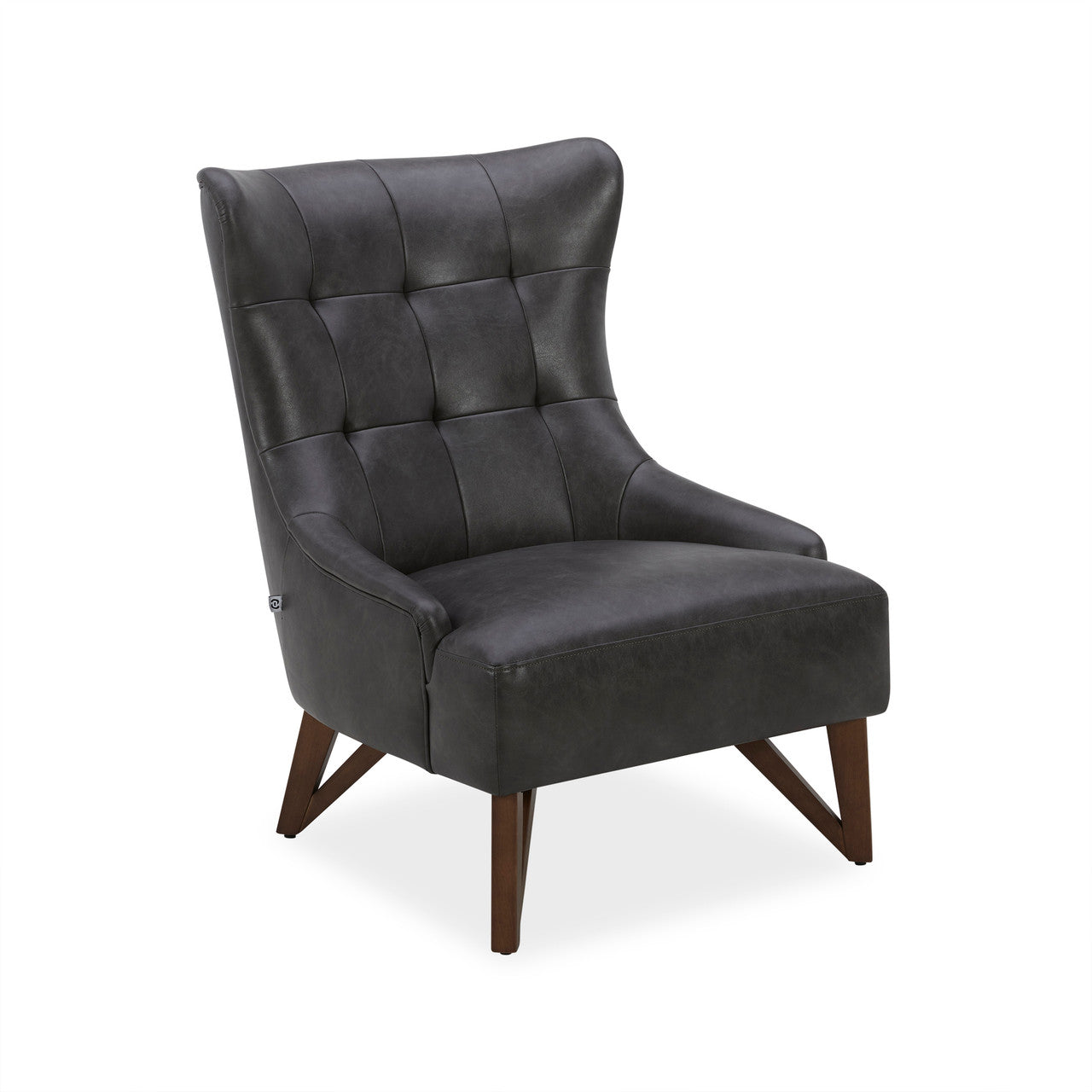 OfficeSource Remington Wingback Upholstered Lounge Chair - Charcoal
