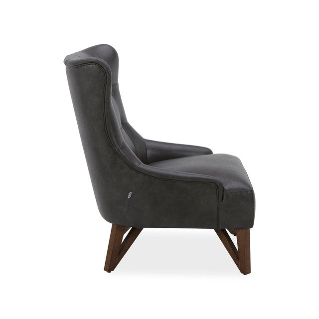 OfficeSource Remington Wingback Upholstered Lounge Chair - Charcoal