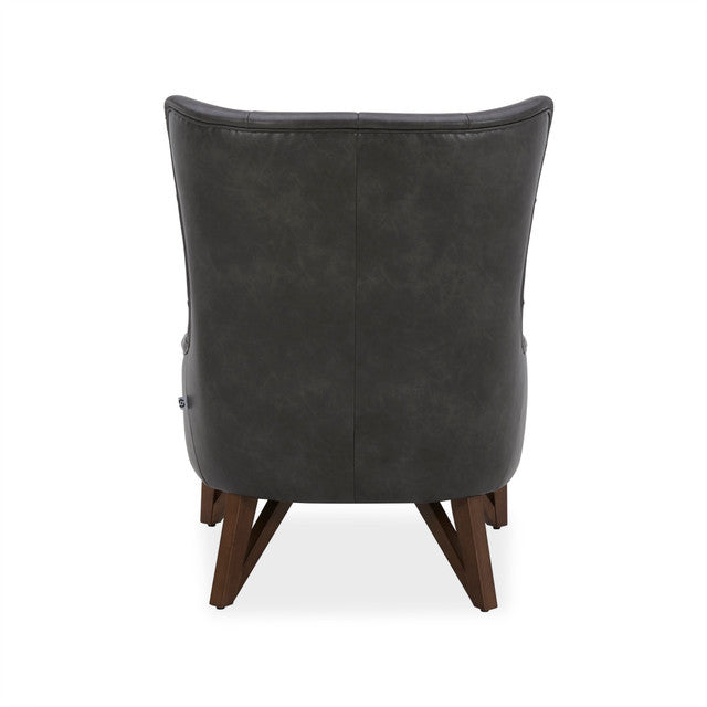 OfficeSource Remington Wingback Upholstered Lounge Chair - Charcoal